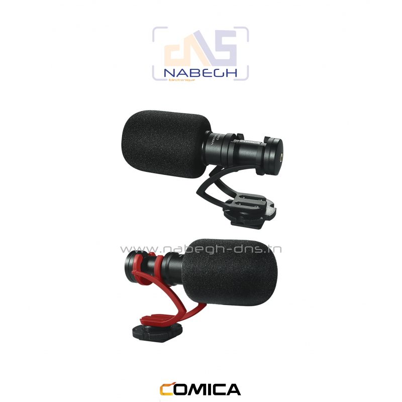 comica Microphone Caméra Compact CVM-VM10II Micro Directionnel à  Condensateur avec Wind Muff Microphone Cardioid Shotgun pour DSLR Caméra