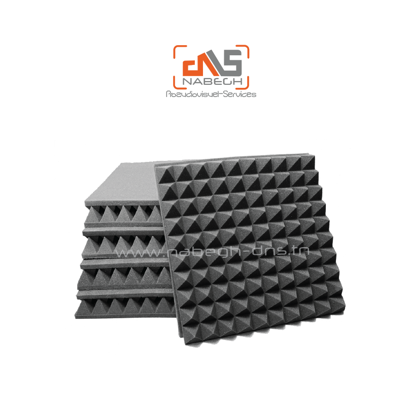 Panneau Insonorisant En Mousse Mélamine Basotect - 1200x600x30 Mm - Surface Pyramidale - Auto-adhésif - Ignifuge